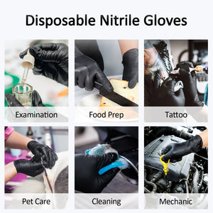 Schneider Disposable Nitrile Exam Gloves 10x100 Case Pack - NBFK71 Black - 4Mil - SchneiderDirect.com