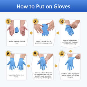 Nitrile Gloves Latex-Free 10x100 Case Pack 4Mil Disposable Gloves Blue, Schneider (NBFT70)