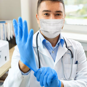 Nitrile Gloves Latex-Free 10x100 Case Pack 4Mil Disposable Gloves Blue, Schneider (NBFT70)