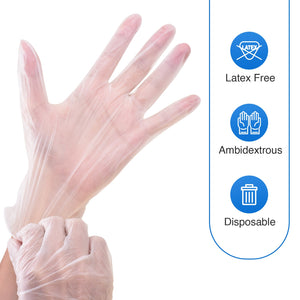 Schneider Disposable Vinyl Exam Gloves 10x100 Case Pack - VMFC20 Clear - 4Mil - SchneiderDirect.com