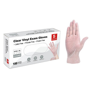 Schneider Disposable Vinyl Exam Gloves 10x100 Case Pack - VMFC20 Clear - 4Mil - SchneiderDirect.com