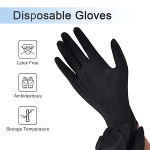 Vinyl Gloves Latex-Free 10x100 Case Pack 4Mil Disposable Gloves Black, Schneider (VSFK31)