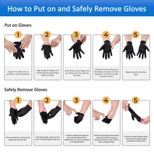 Vinyl Gloves Latex-Free 10x100 Case Pack 4Mil Disposable Gloves Black, Schneider (VSFK31)