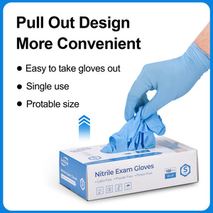 SwiftGrip Disposable Light-Duty Nitrile Gloves 10x100 Case Pack - Blue (EN35B) 3Mil