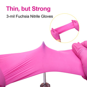 Nitrile Gloves Latex-Free 20x50 Case Pack 4Mil Disposable Gloves Fuchsia, SwiftGrip (EN35F)