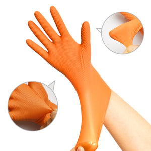 Nitrile Gloves Latex-Free 10x100 Case Pack 8Mil Disposable Gloves Orange, TitanFlex (HD45A)