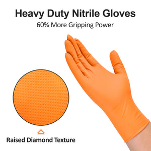 Nitrile Gloves Latex-Free 10x100 Case Pack 8Mil Disposable Gloves Orange, TitanFlex (HD45A)