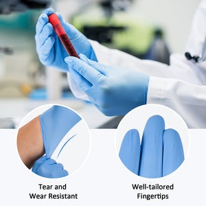 Nitrile Gloves Latex-Free 10x100 Case Pack 4Mil Disposable Gloves Blue, Schneider (NBFT70)
