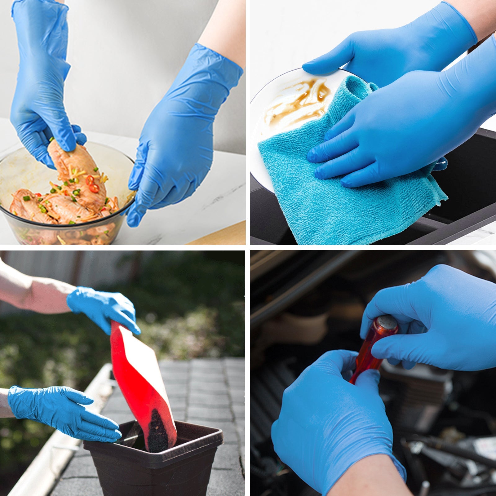 Nitrile Gloves Latex-Free 10x100 Case Pack 4Mil Disposable Gloves Blue, Schneider (NBFT70)