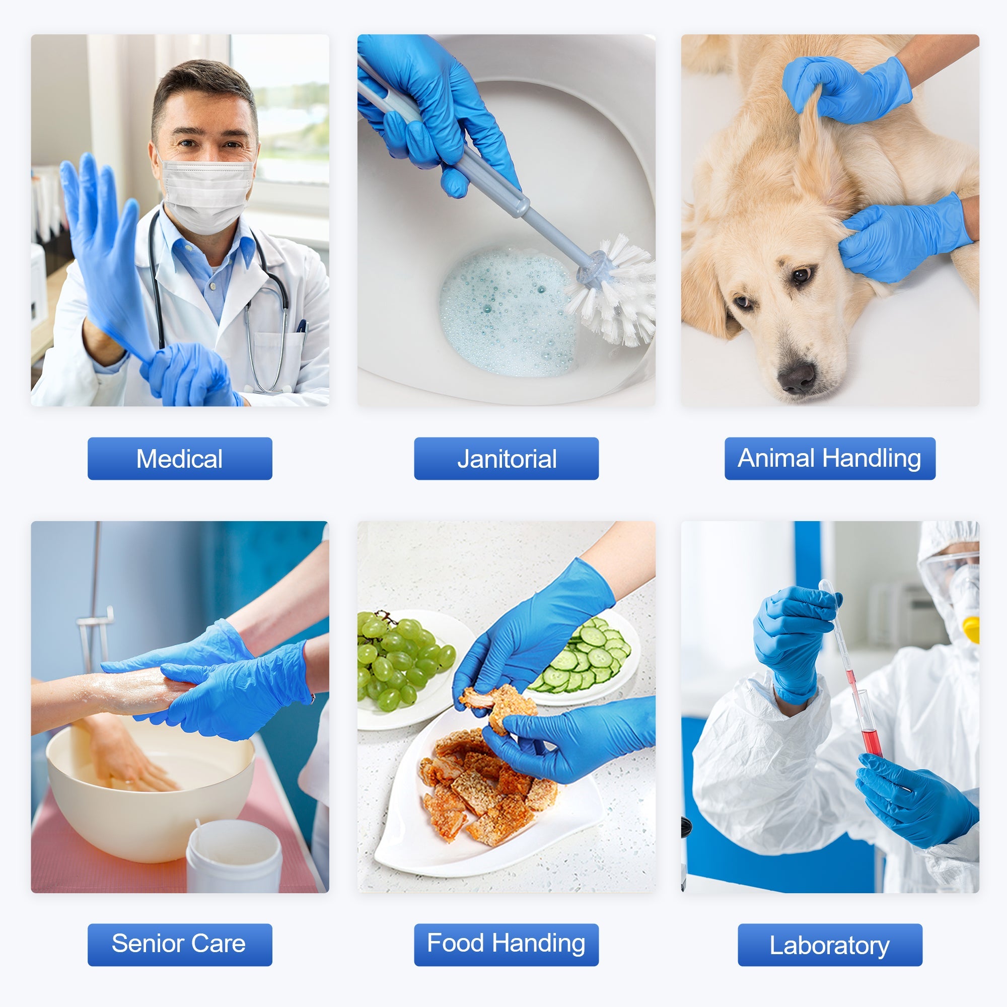 Schneider Disposable Vinyl Synthetic Exam Gloves 10x100 Case Pack - VSFB30 Blue - 4Mil - SchneiderDirect.com