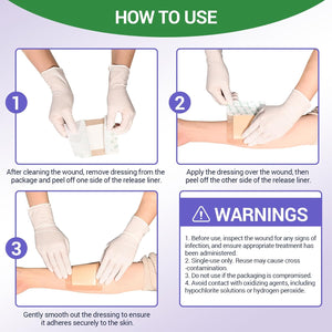 Silicone Foam Dressing – High Absorbency Wound Bandage with Border, 2" x 2", Schneider VitaFoam - SchneiderDirect.com
