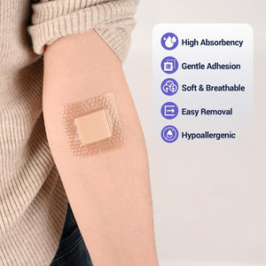 Silicone Foam Dressing – High Absorbency Wound Bandage with Border, 2" x 2", Schneider VitaFoam - SchneiderDirect.com