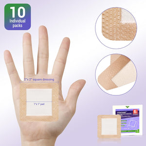 Silicone Foam Dressing – High Absorbency Wound Bandage with Border, 2" x 2", Schneider VitaFoam - SchneiderDirect.com