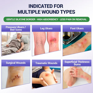 Silicone Foam Dressing 4x4 with Border - High Absorbency Patch - Pack of 10 - SchneiderDirect.com