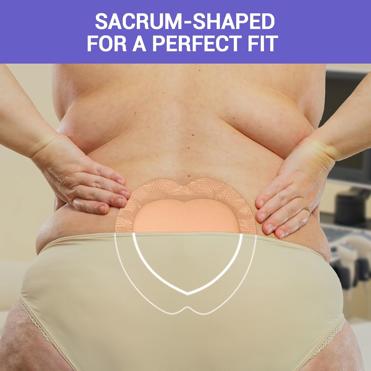 Silicone Foam Sacrum Dressing – High Absorbency Patch with Border, 7" x 7", Schneider VitaFoam - SchneiderDirect.com