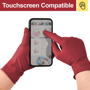 SwiftGrip Disposable Light-Duty Nitrile Exam Gloves 20x50 Case Pack - Burgundy EN35U - 3Mil - SchneiderDirect.com