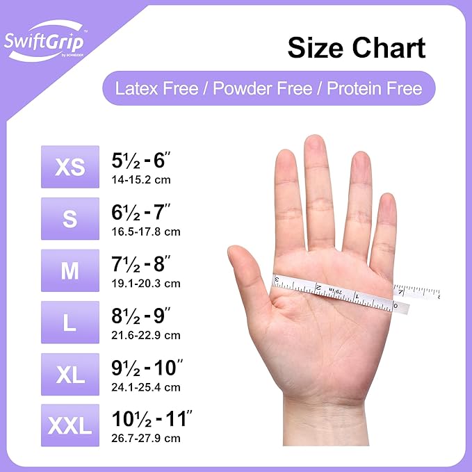 SwiftGrip Disposable Light-Duty Nitrile Exam Gloves 20x50 Case Pack - EN35Q Lilac - 3Mil - SchneiderDirect.com