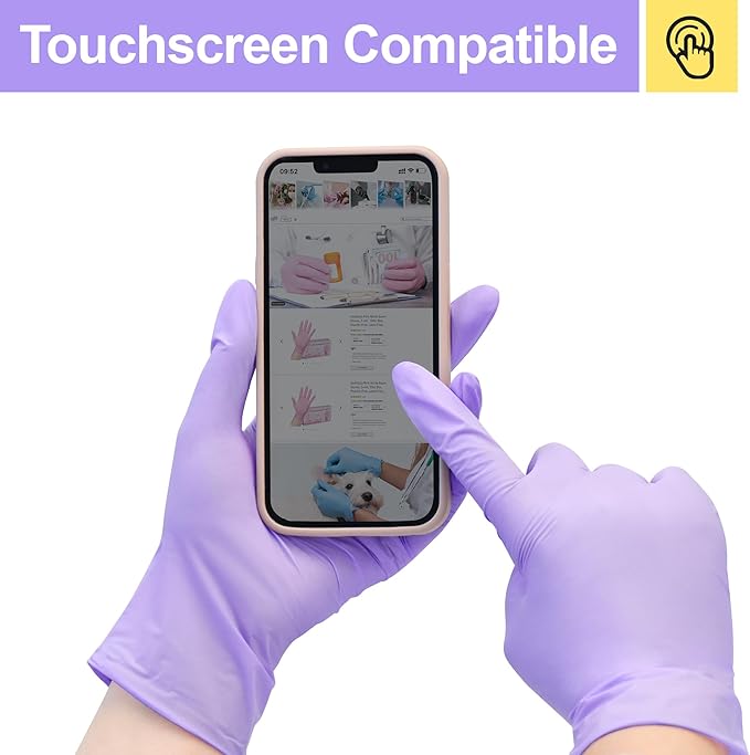 SwiftGrip Disposable Light-Duty Nitrile Exam Gloves 20x50 Case Pack - EN35Q Lilac - 3Mil - SchneiderDirect.com