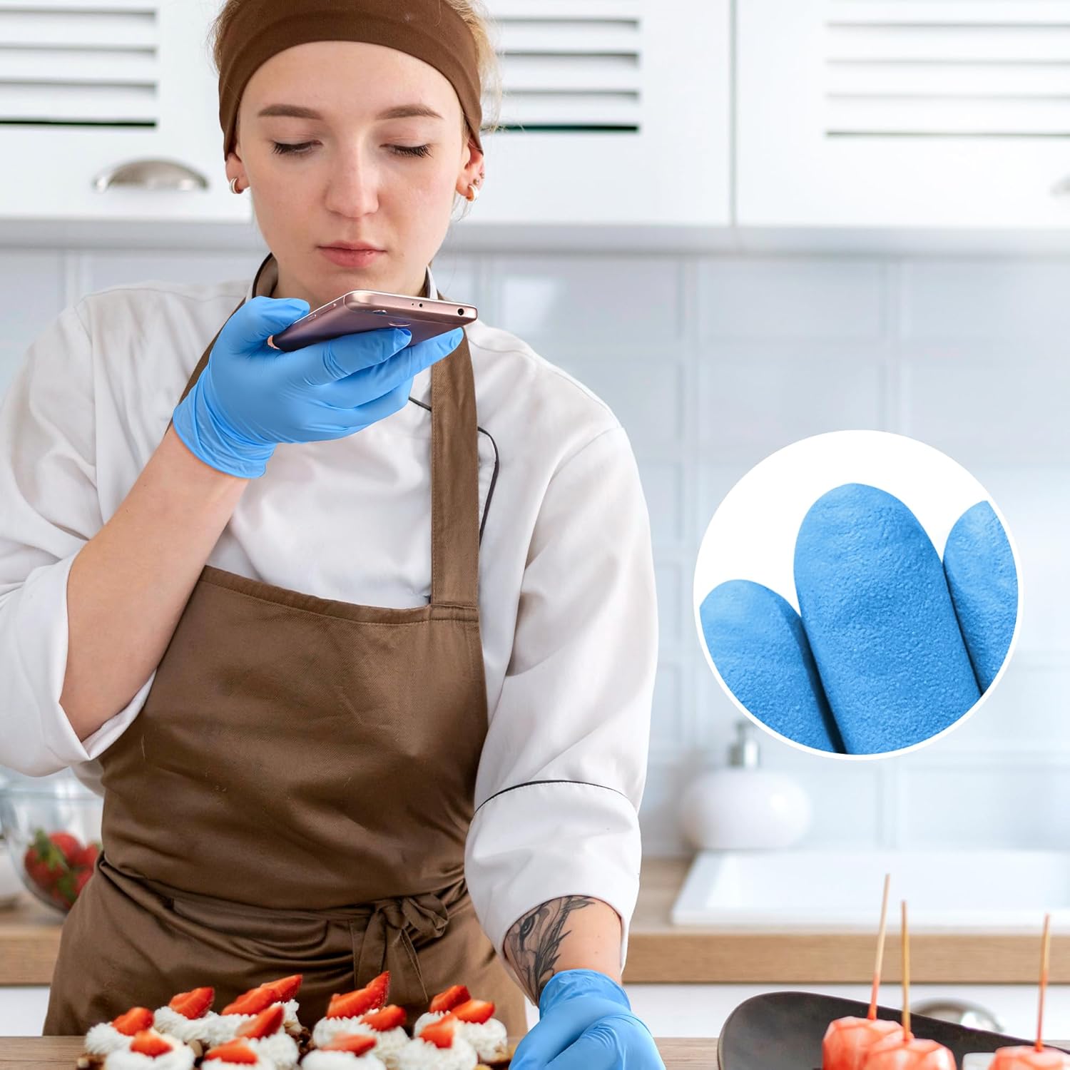 SwiftGrip Disposable Light-Duty Nitrile Gloves 20x50 Case Pack - Blue (EN35B) 3Mil