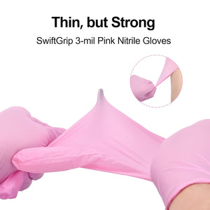Nitrile Gloves Latex-Free 10x100 Case Pack 3Mil Disposable Gloves Cherry Blossom, SwiftGrip (EN35P)