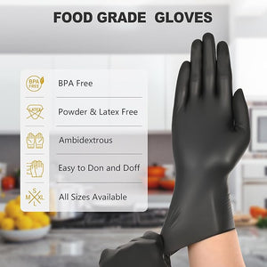 Swiftlite Disposable Vinyl Gloves - Black (FV40KD) 4Mil