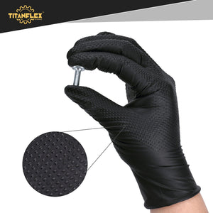 TitanFlex Disposable Heavy-Duty Nitrile Gloves 10x100 Case Pack - Black (HD45K) - 8Mil