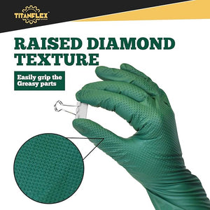 TitanFlex Disposable Heavy-Duty Industrial Nitrile Gloves 10x100 Case Pack – HD25X Dark Green - 6Mil - SchneiderDirect.com