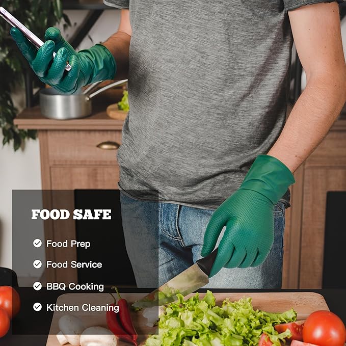 TitanFlex Disposable Heavy-Duty Industrial Nitrile Gloves 10x100 Case Pack – HD25X Dark Green - 6Mil - SchneiderDirect.com