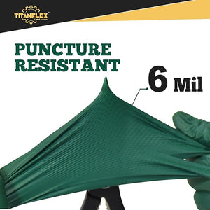 TitanFlex Disposable Heavy-Duty Industrial Nitrile Gloves 10x100 Case Pack – HD25X Dark Green - 6Mil - SchneiderDirect.com