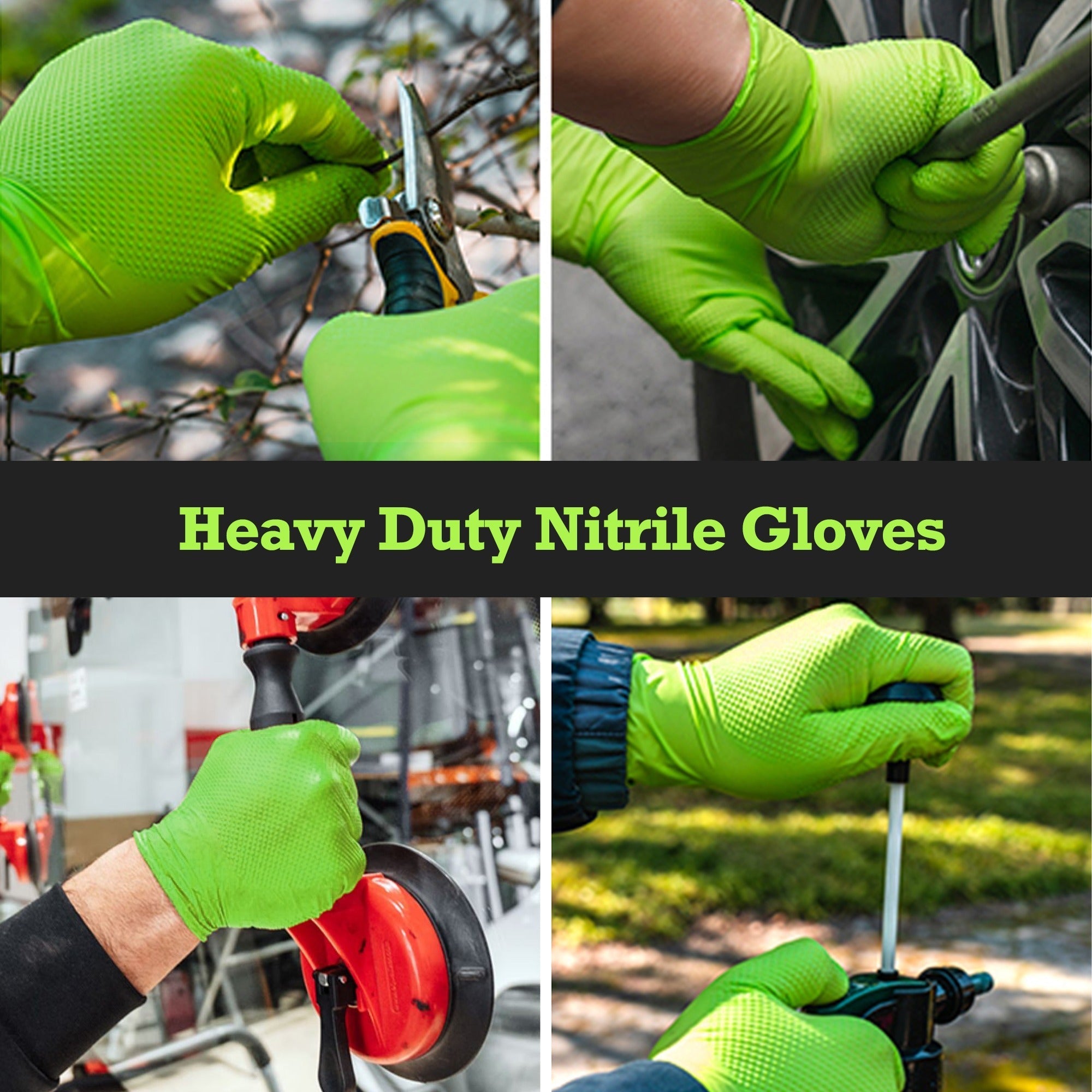 TitanFlex HD45G Heavy Duty Green Industrial Nitrile Gloves - Multipurpose applications