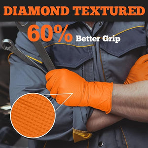 TitanFlex Disposable Heavy-Duty Nitrile Gloves 10x100 Case Pack - HD25A Orange - 6Mil - SchneiderDirect.com