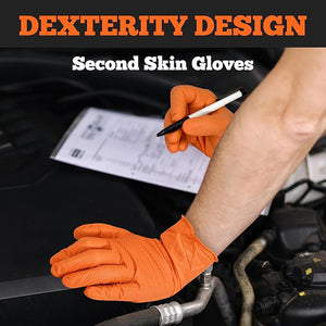 TitanFlex Disposable Heavy-Duty Nitrile Gloves 10x100 Case Pack - HD25A Orange - 6Mil - SchneiderDirect.com