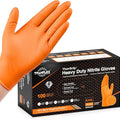 TitanFlex Disposable Heavy-Duty Nitrile Gloves 10x100 Case Pack - HD25A Orange - 6Mil - SchneiderDirect.com