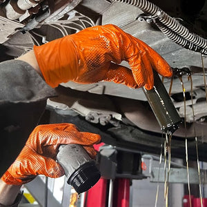 TitanFlex Disposable Heavy-Duty Nitrile Gloves 10x100 Case Pack - HD25A Orange - 6Mil - SchneiderDirect.com