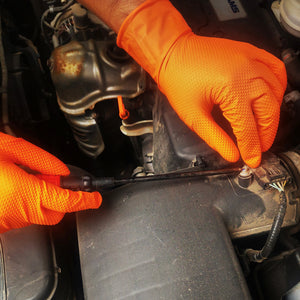 Nitrile Gloves Latex-Free 10x100 Case Pack 8Mil Disposable Gloves Orange, TitanFlex (HD45A)