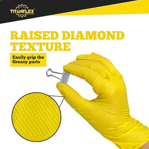 Nitrile Gloves Powder-Free 20x50 Case Pack 6Mil Disposable Gloves Yellow, TitanFlex (HD25Y)
