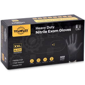 TitanFlex Disposable Heavy-Duty Exam Gloves 10x100 Case Pack - Black HD20K - 6Mil - SchneiderDirect.com