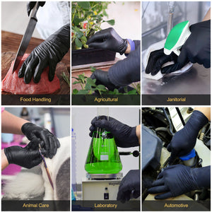 TitanFlex Disposable Heavy-Duty Exam Gloves 10x100 Case Pack - Black HD20K - 6Mil - SchneiderDirect.com