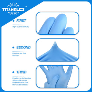 TitanFlex Disposable Heavy-Duty Nitrile Exam Gloves 10x100 Case Pack - Blue HD20B - 6Mil - SchneiderDirect.com