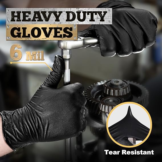 TitanFlex Nitrile Gloves Latex-Free Disposable Gloves Black - (HD22K)